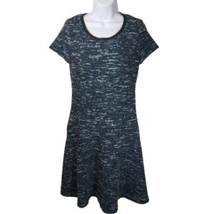 Talbots tweed knit dress fit & flare green black